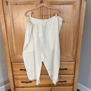 Orientique White Linen Blend Wide Leg Pants Women’s 2X / 22 Resort Beach Pants